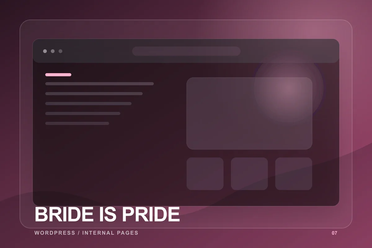 Portfolio-made archive visual for the Bride Is Pride WordPress project