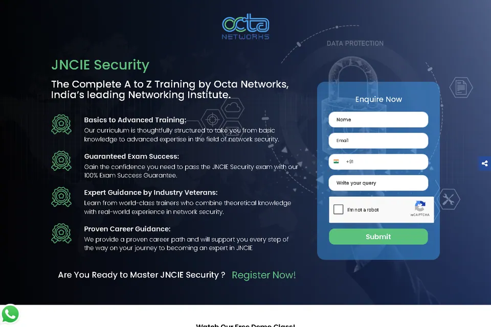 Octa Networks CCIE Security training landing page